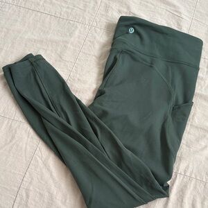 lululemon Fast and free 28” Dark Green Leggings